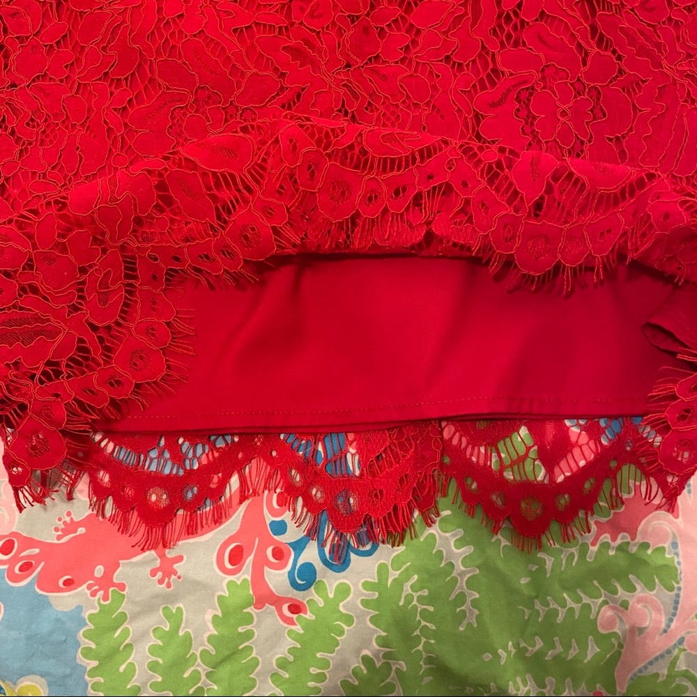 NWOT Rachel Parcell Red Lace Pencil Skirt - Picture 6 of 7
